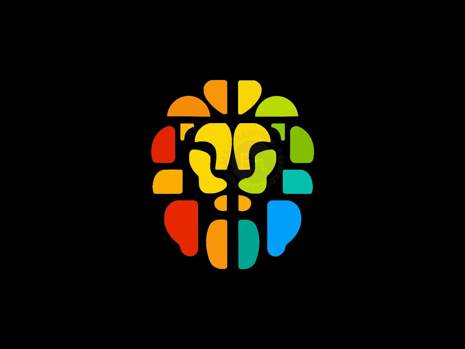 Abstract And Modern Colorful Lion Head Logo