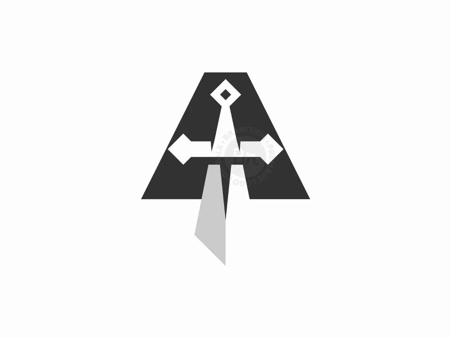 Letter A Sword Logo
