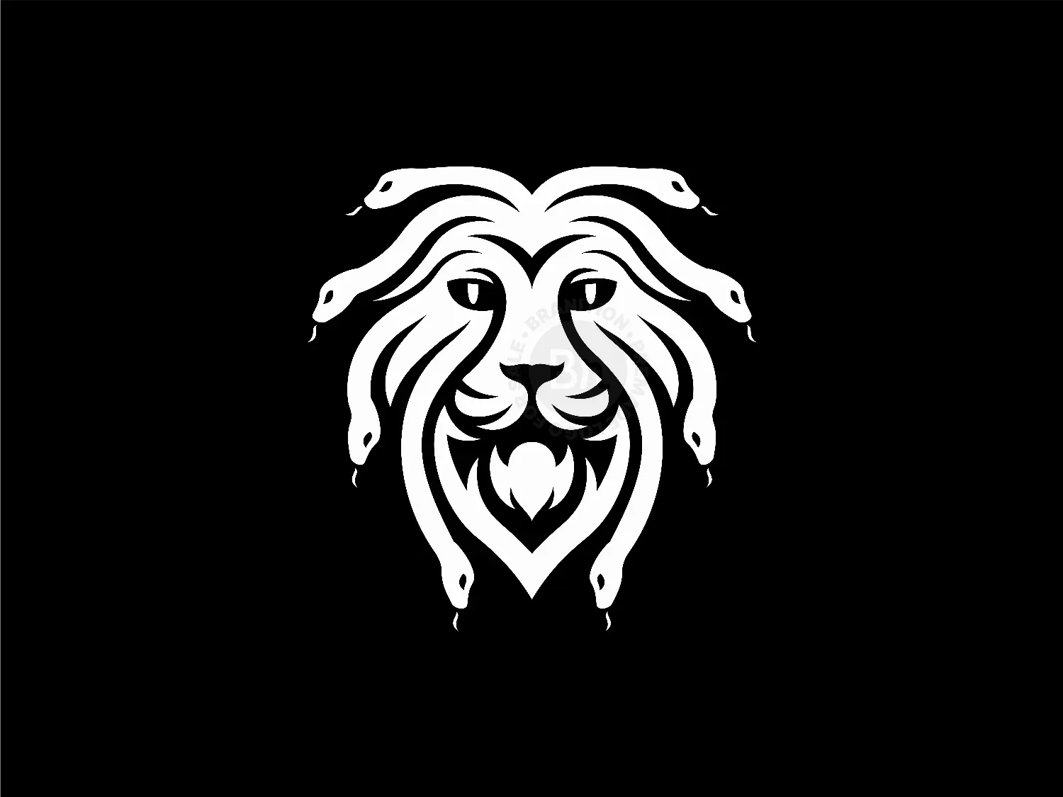 Lion Snake Medusa Logo