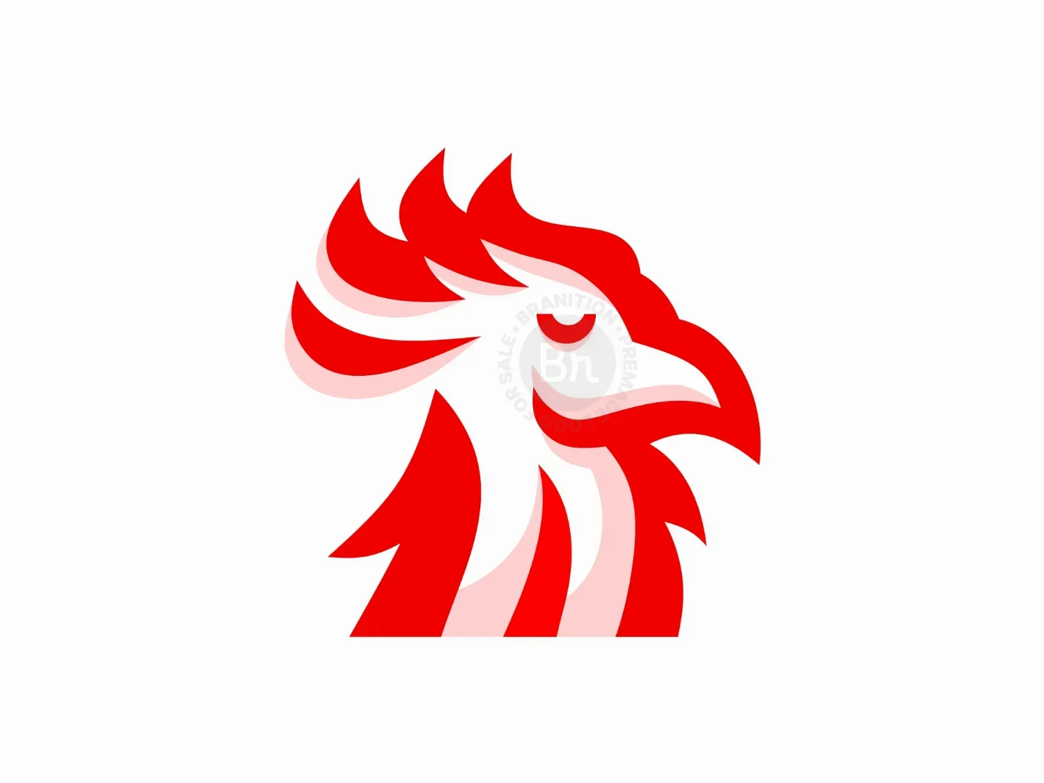 Abstract Red Chicken Logo