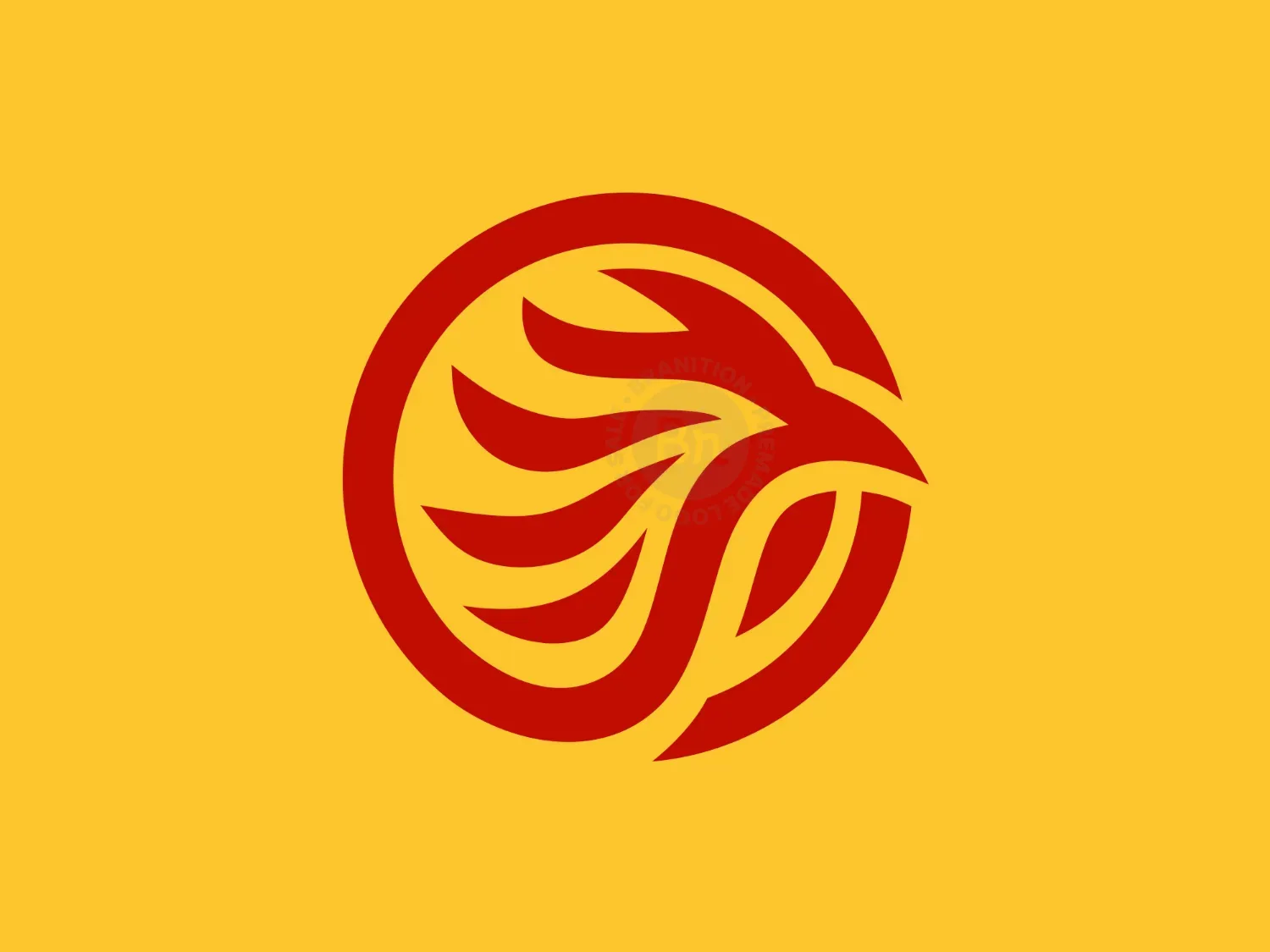 Simple Flaming Circle Chicken Logo