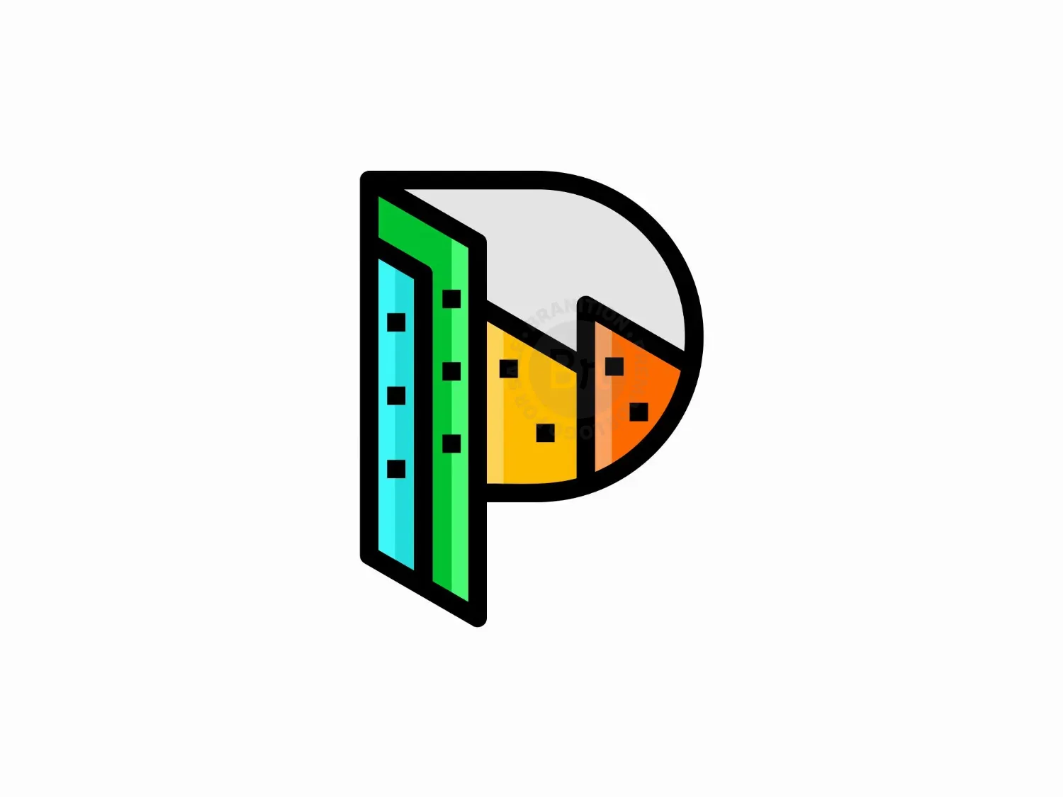 P Building Colorful Logo