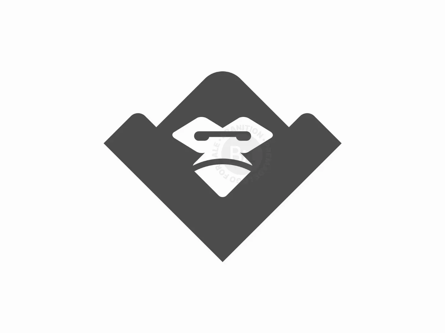 Letter V Mountain Gorilla Logo