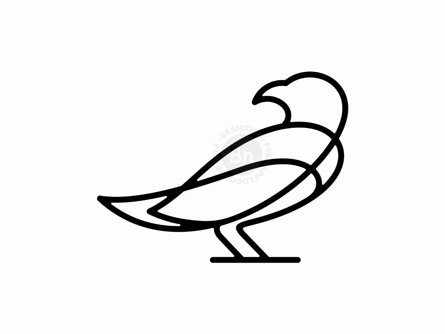 Bird Raven Monoline Logo