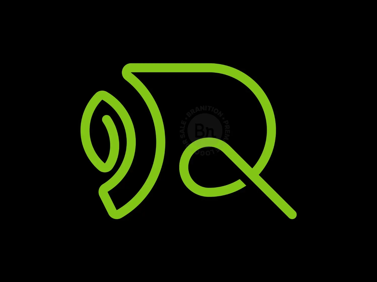 Letter R Leaf Monoline Logo