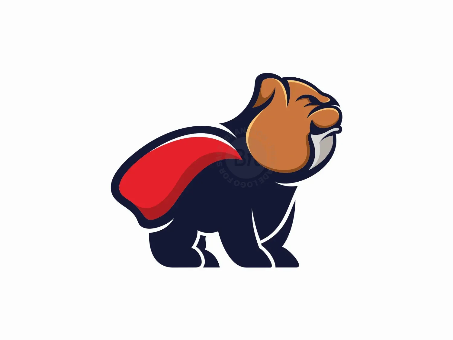 Bulldog Superhero Mascot Logo