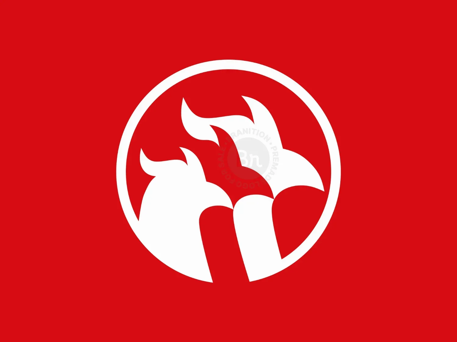Circle Three Birds Negative Space Logo