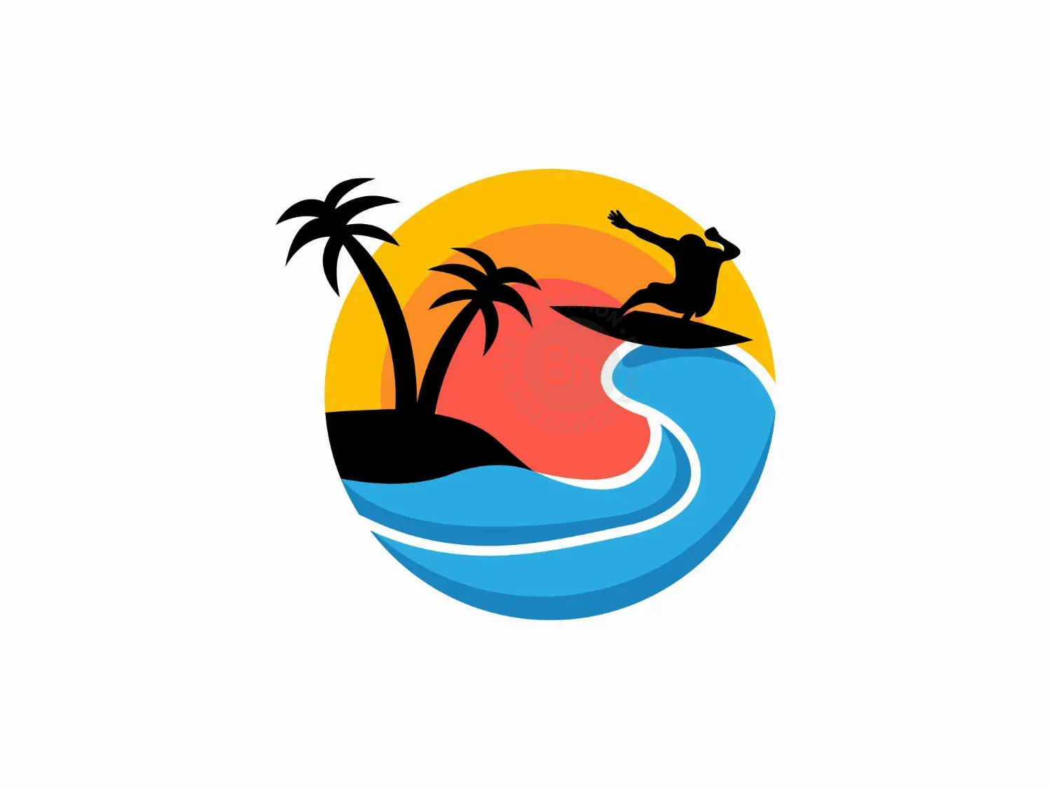 Beach Surf Nature Logo