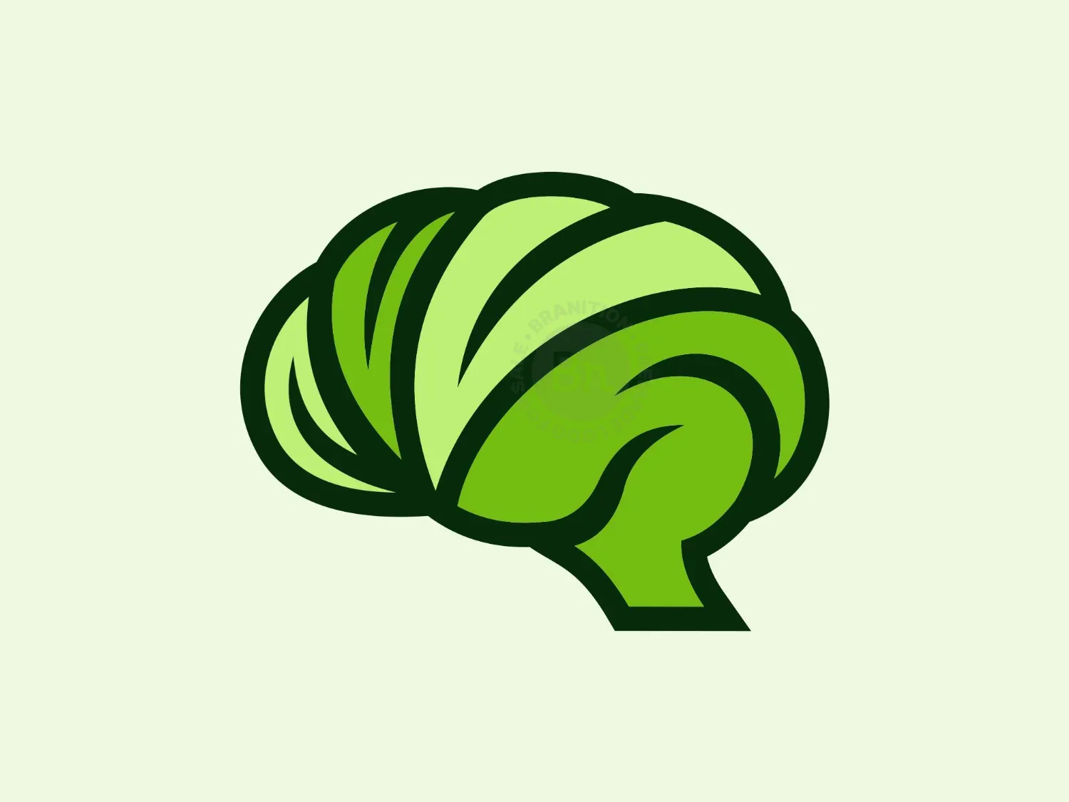 Brain Leaf Nature Logo