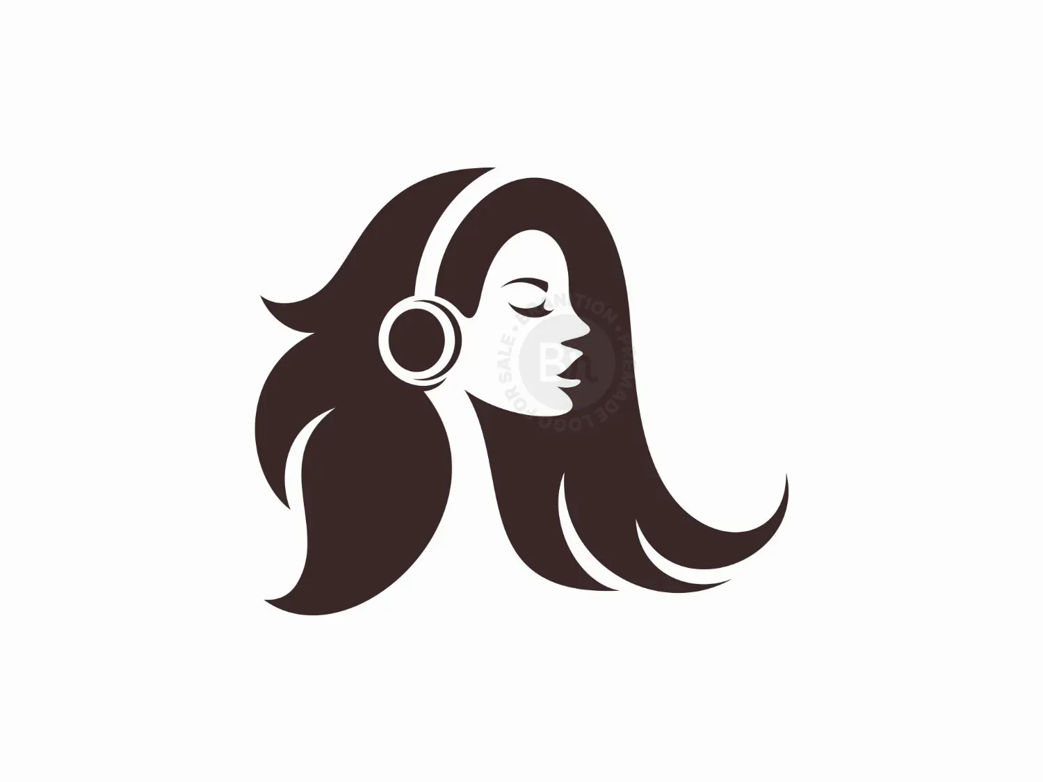 Woman Beauty Music Silhouette Logo