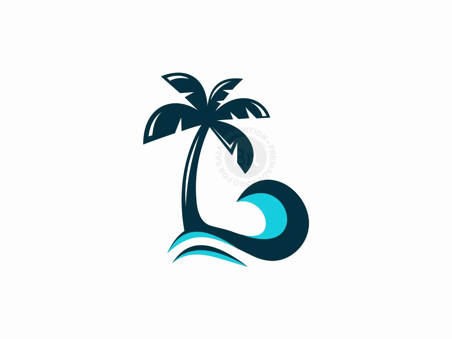 Palm Wave Ocean Logo