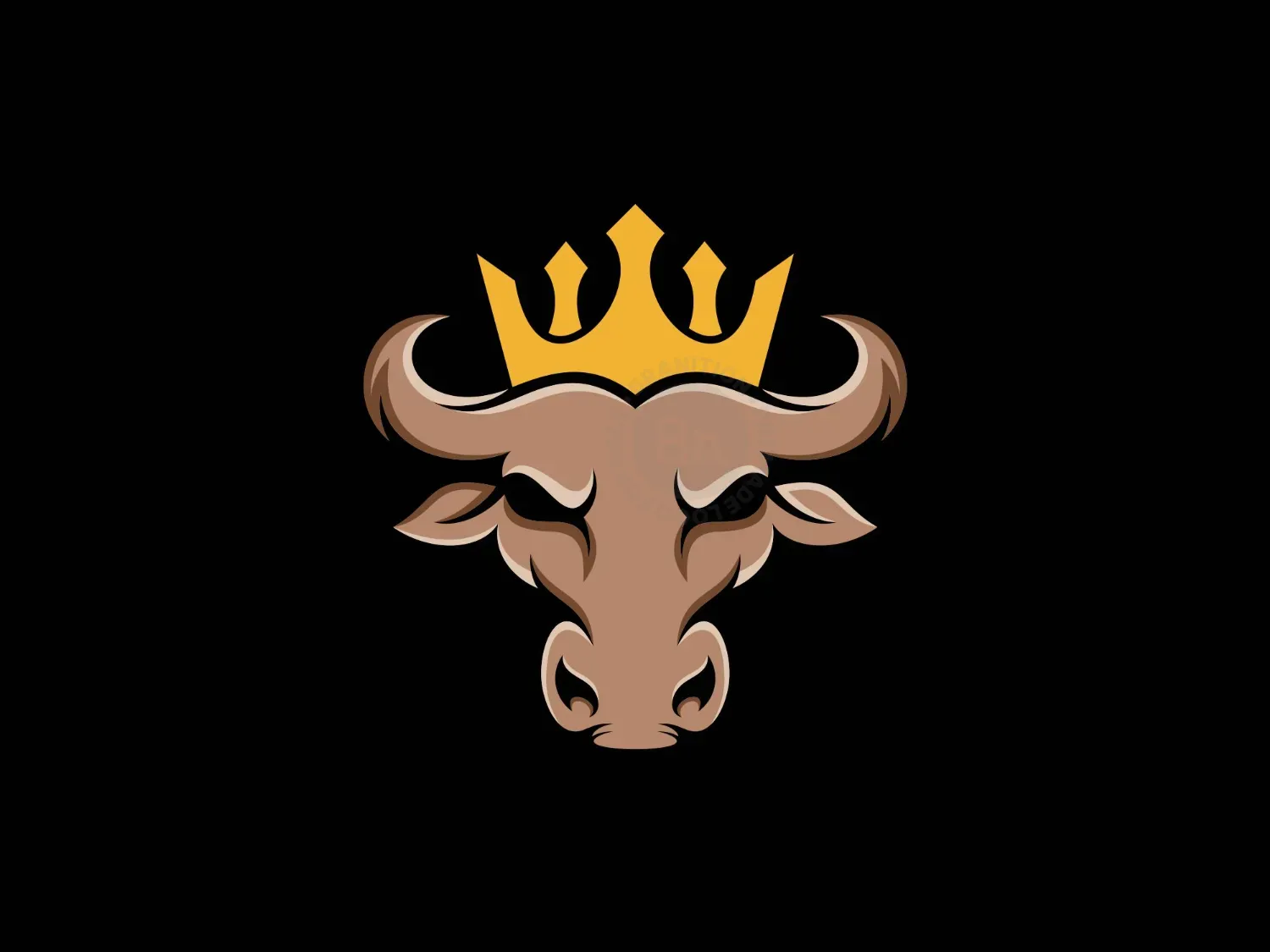 Bull Crown Illustration Logo
