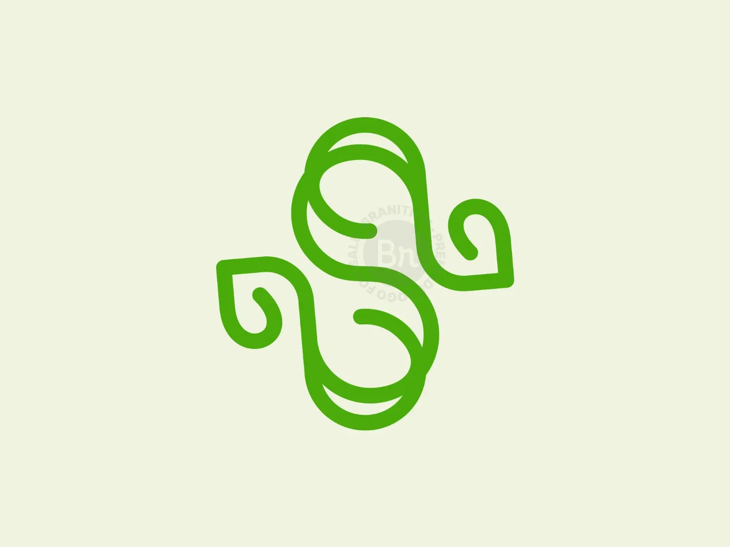 Letter S Line Leaf Logo