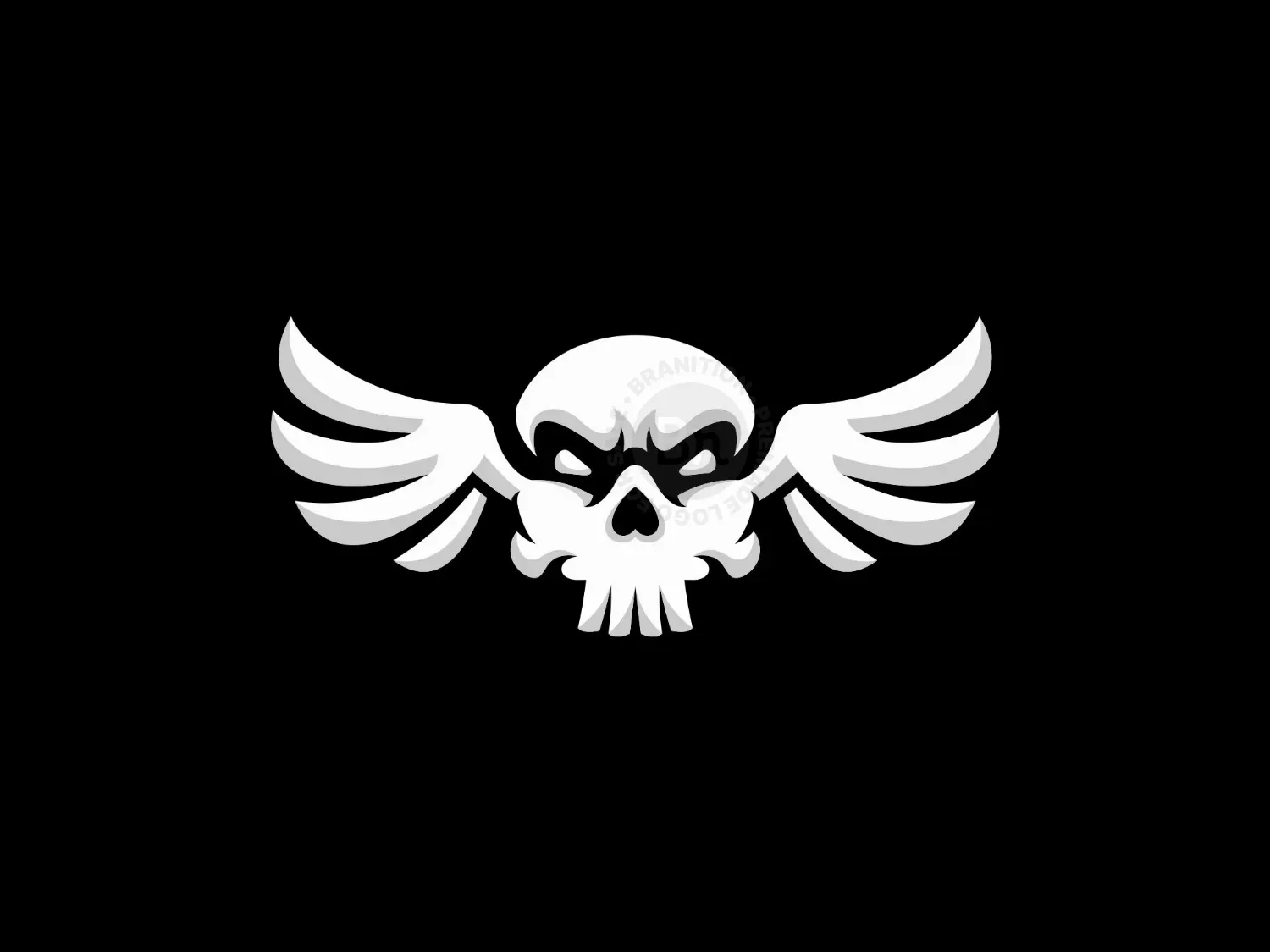 Skull Fly Winged Logo