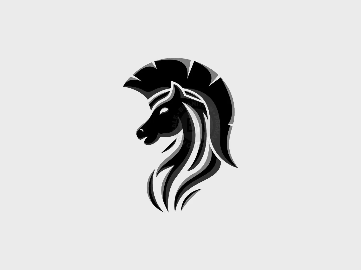 Horse Spartan Silhouette Logo