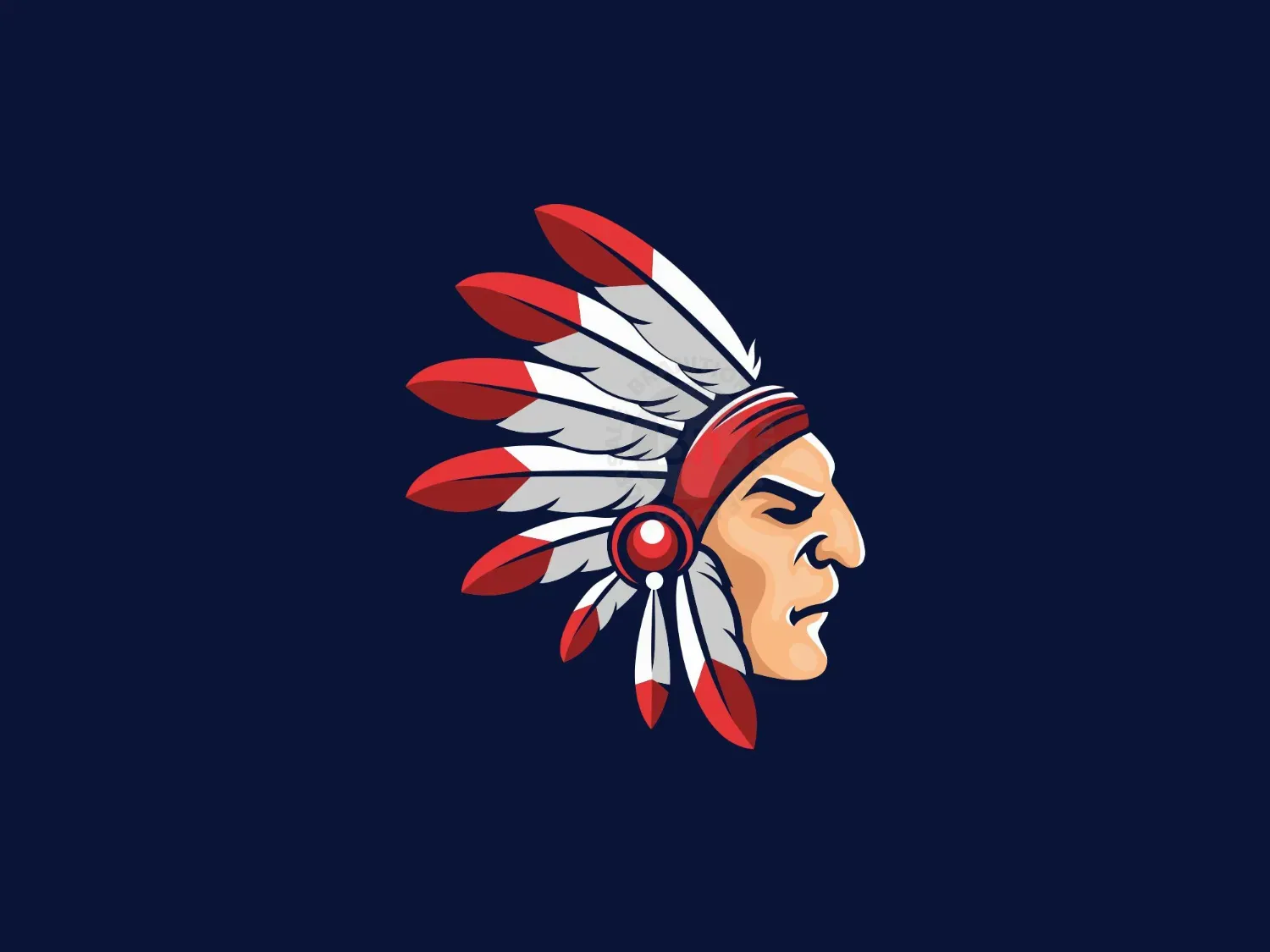 Indian Apache Illustration Logo