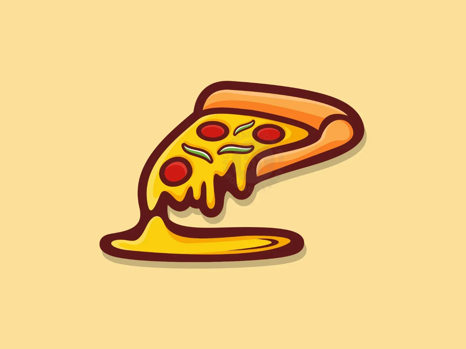 Pizza Melt Food Logo