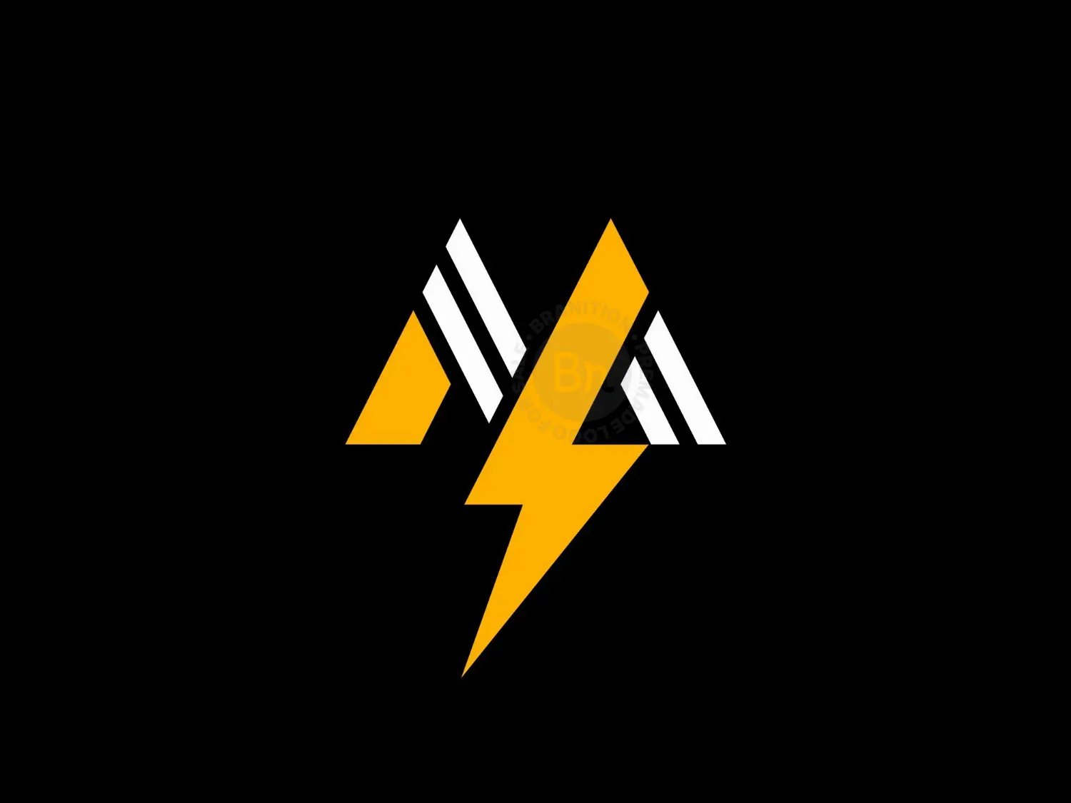 Letter M Thunderbolt Logo
