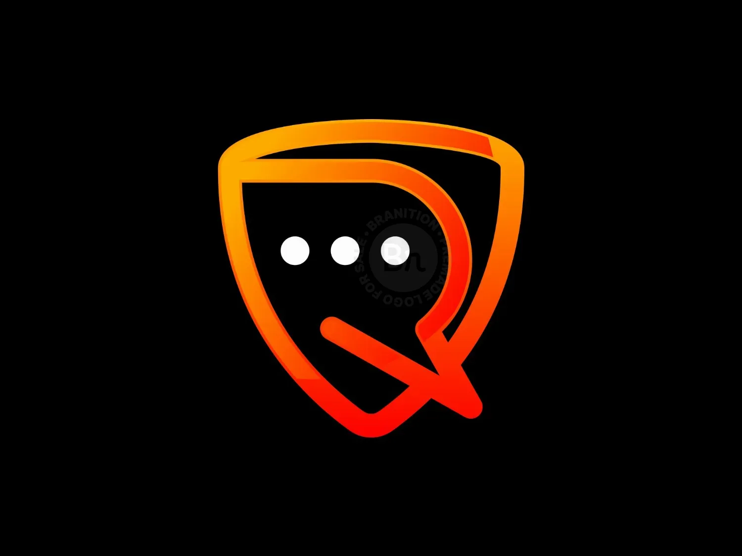 Letter R Chat Shield Tech Logo