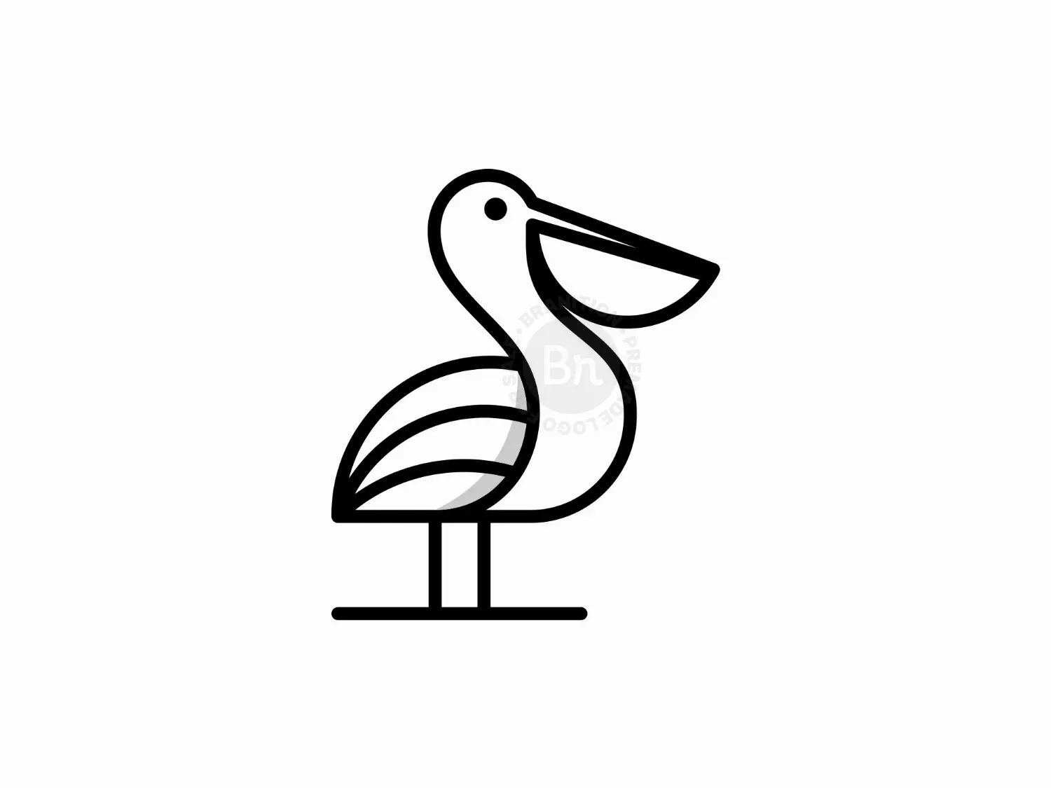 Pelican Monoline Modern Logo
