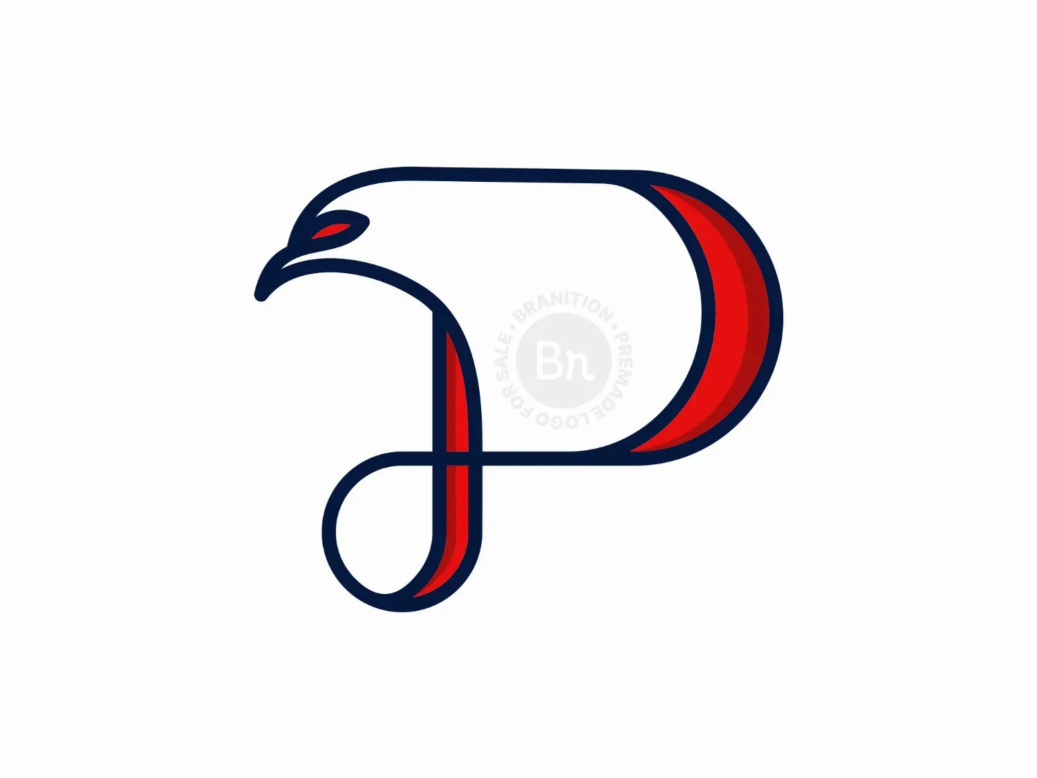 Letter P Eagle Line Logo