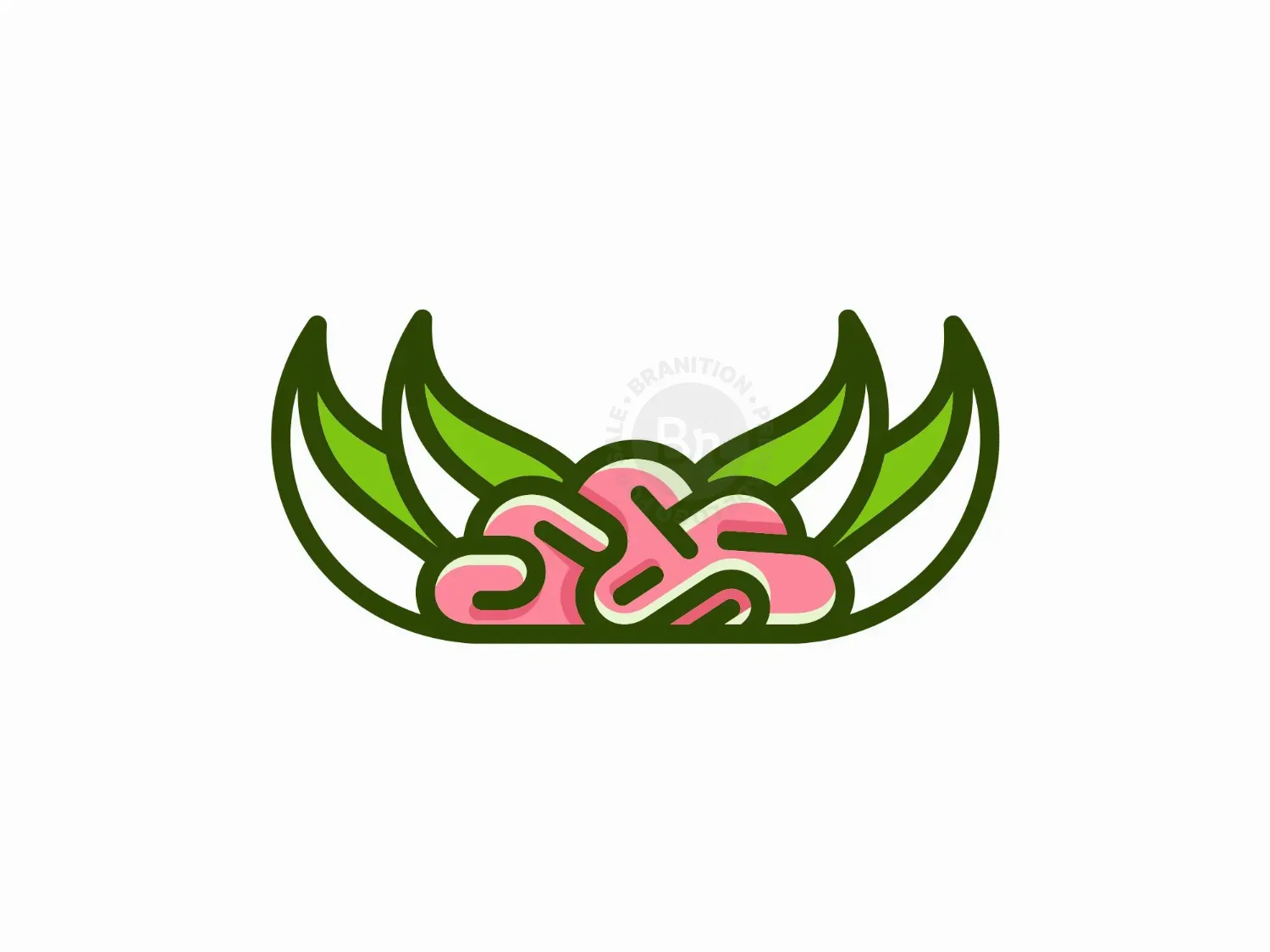 Brain Leaf Nature Logo