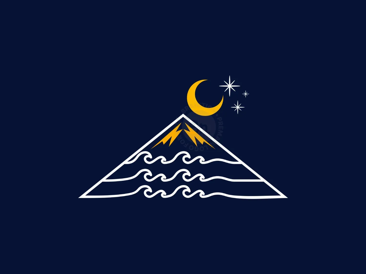 Mountain Wave Ocean Line Logo
