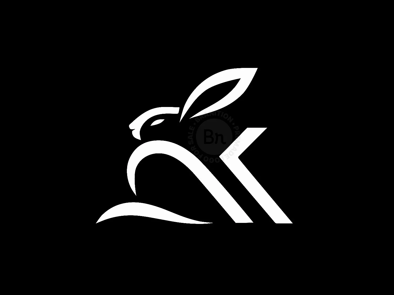 Abstract And Elegant Letter K With Rabbit Head Logo