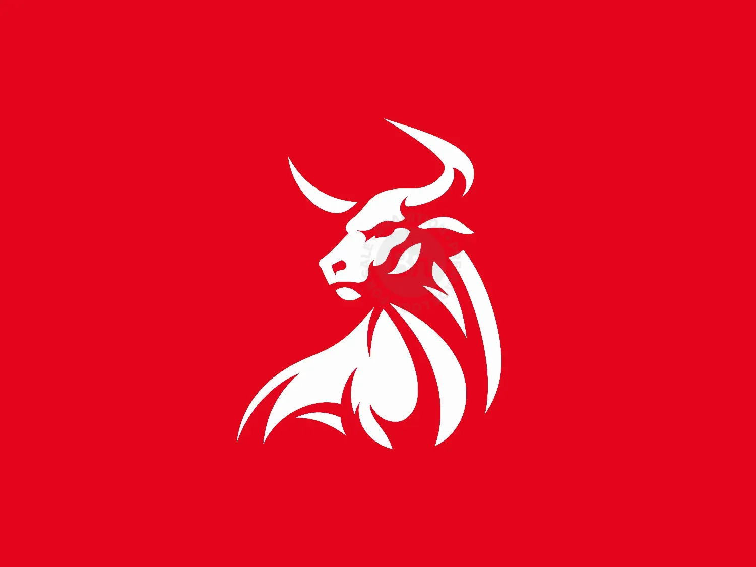 Modern And Elegant White Bull Logo