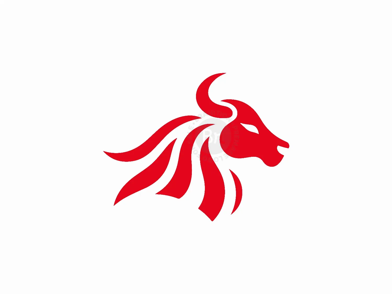 Abstract And Elegant Red Bull Head Logo