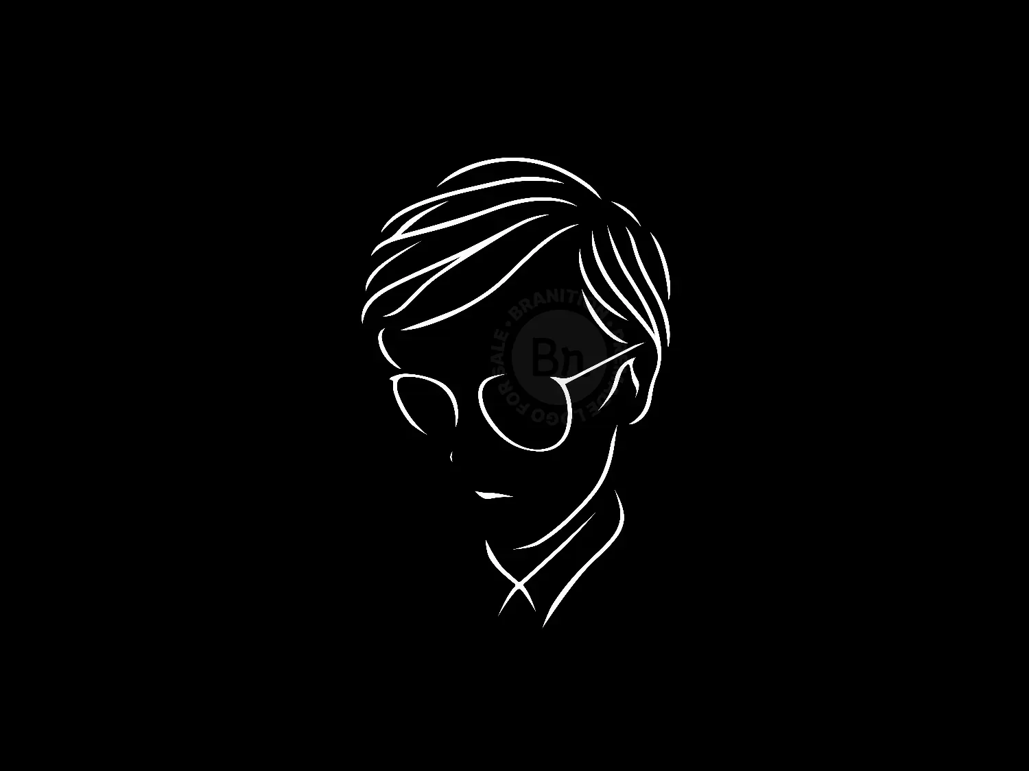 Abstract And Modern Boy Face Logo