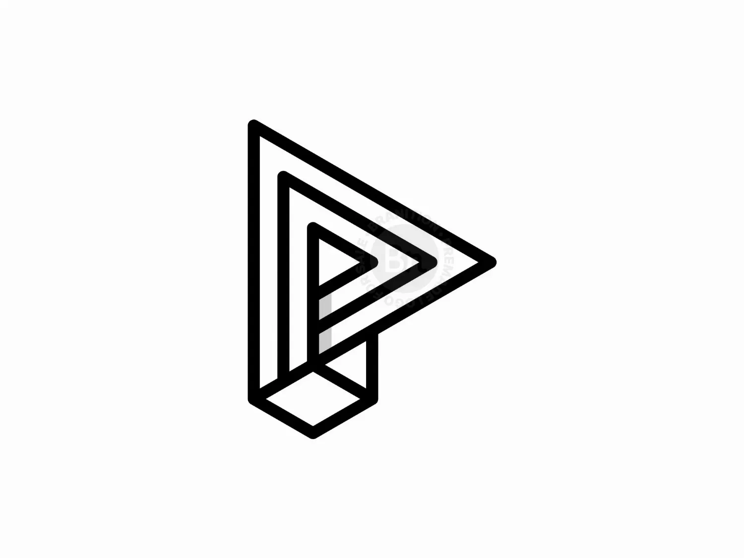 Letter P Media Play Logo