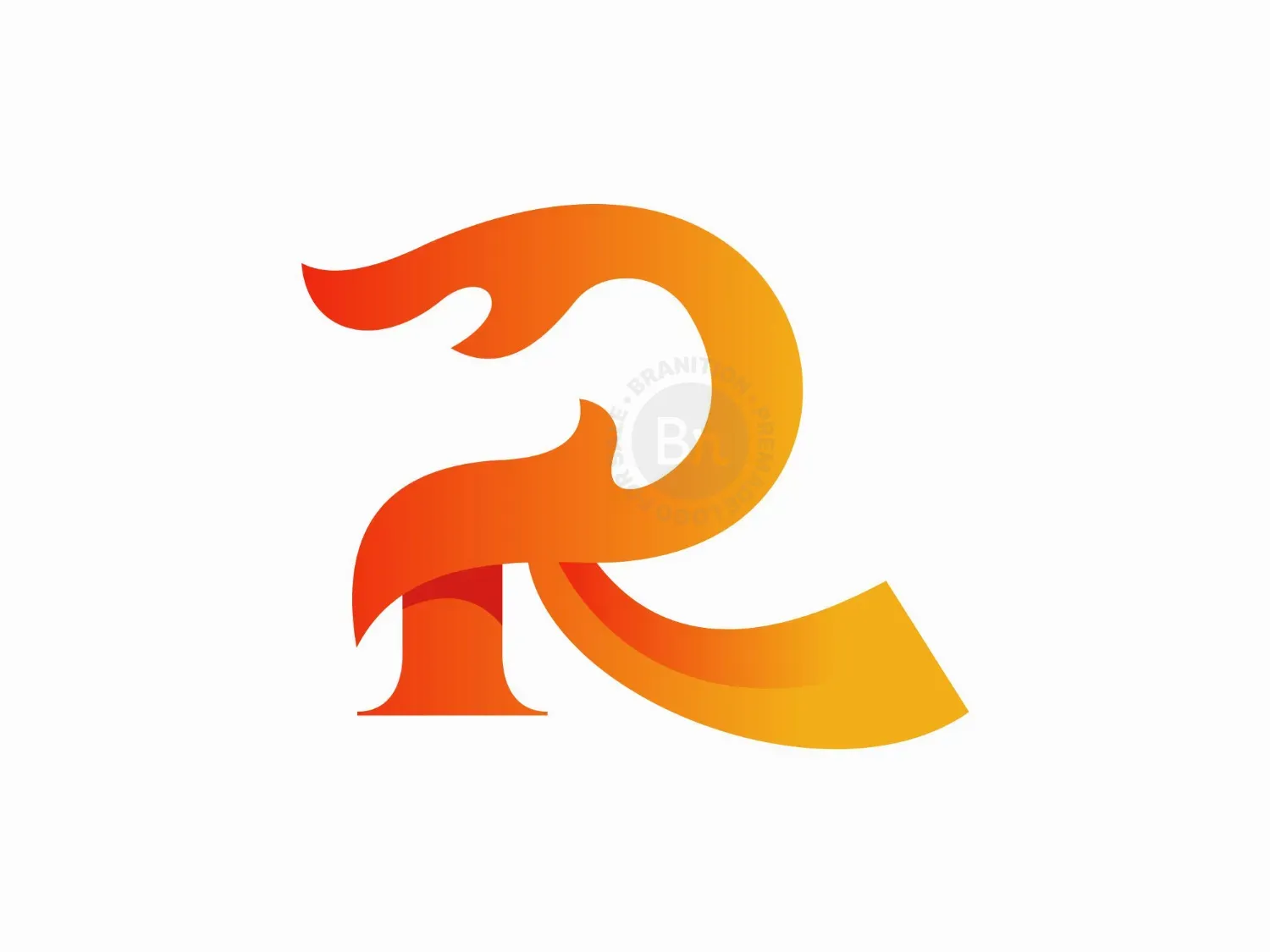 Letter R Flame Logo