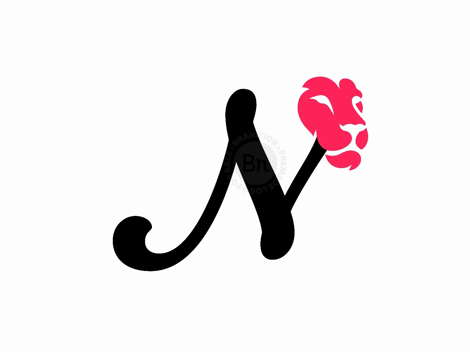 Elegant Letter N With Lion Face Logo