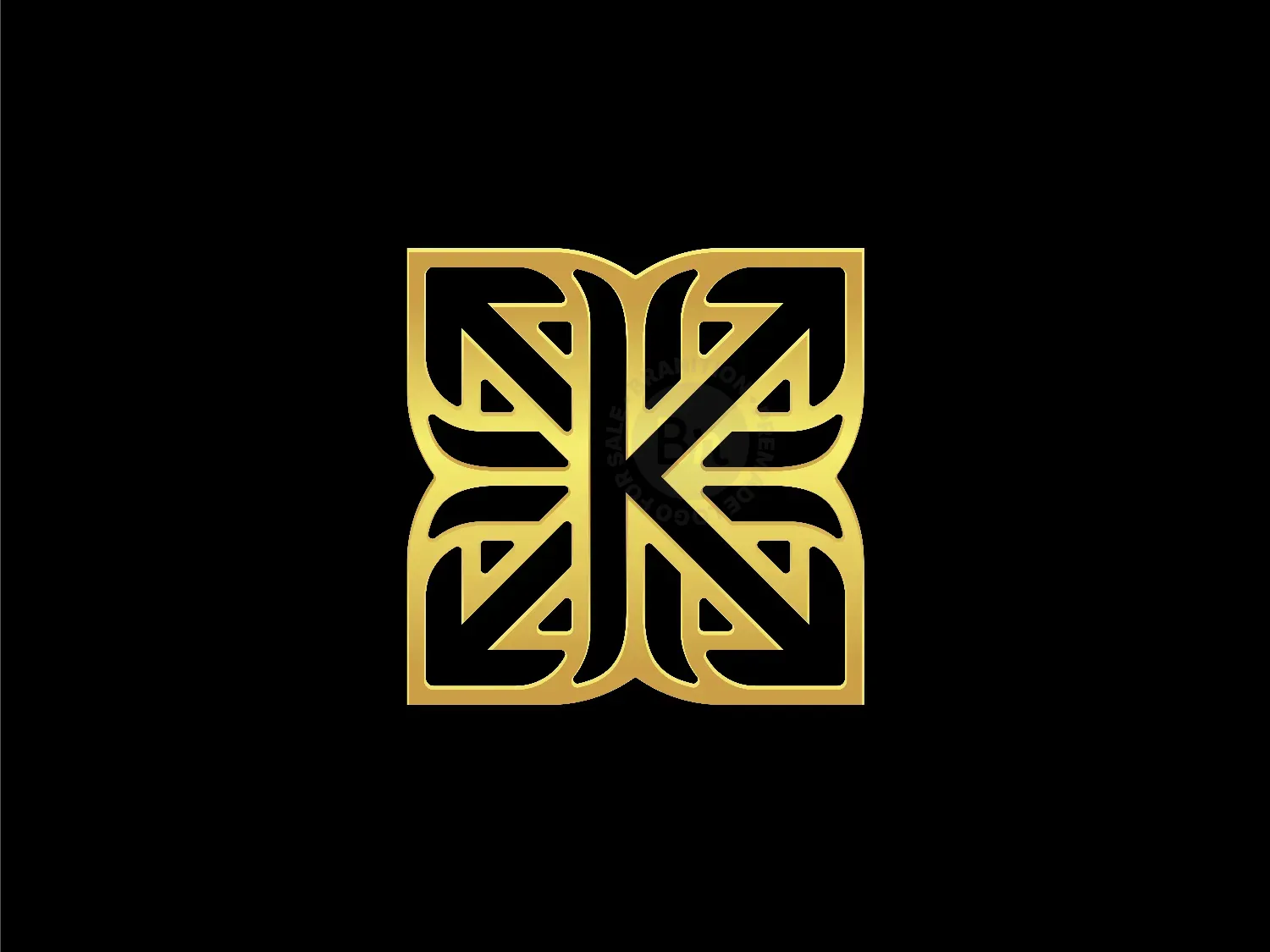 Letter KX XK Goldline Logo