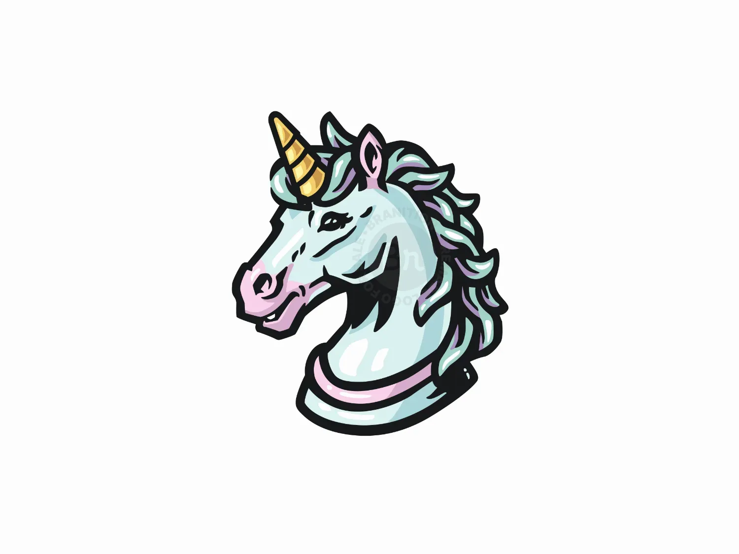 Vibrant Unicorn Head Logo