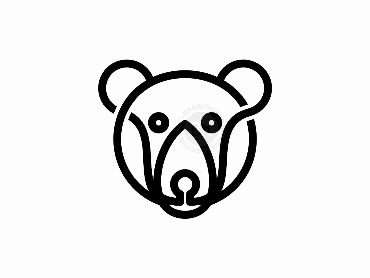 Head Bear Line Logo
