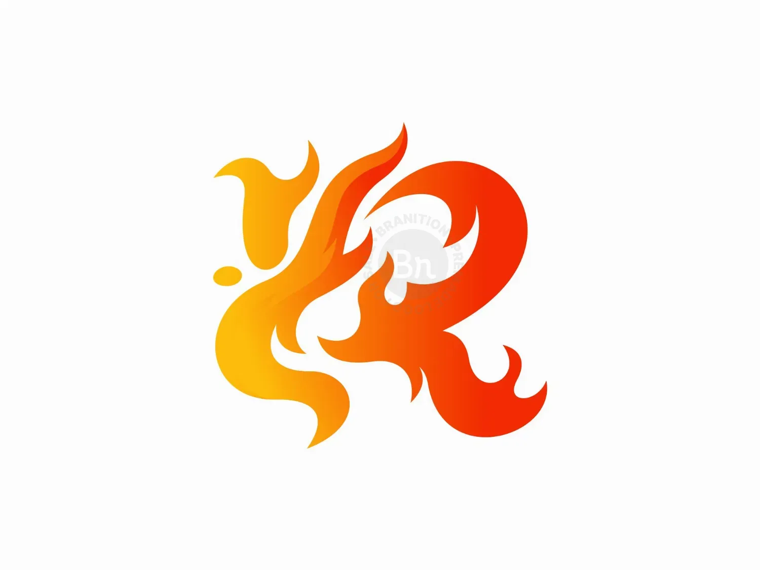 Letter R Fire Logo