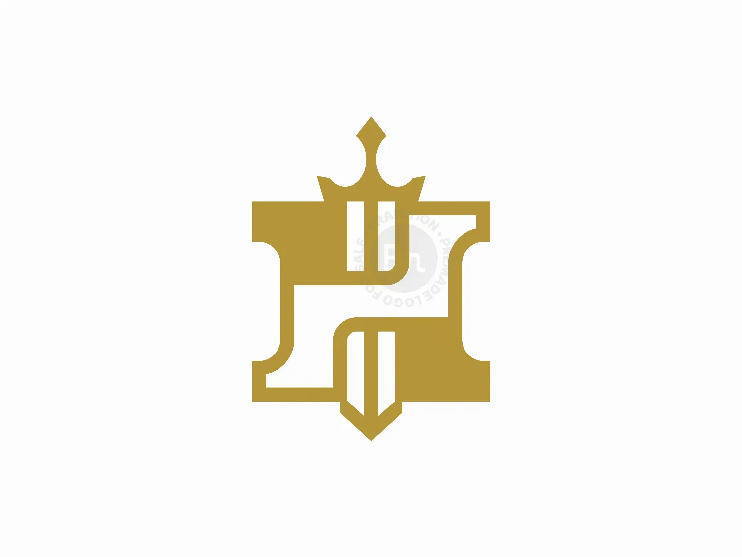 Letter H And Sword Logo