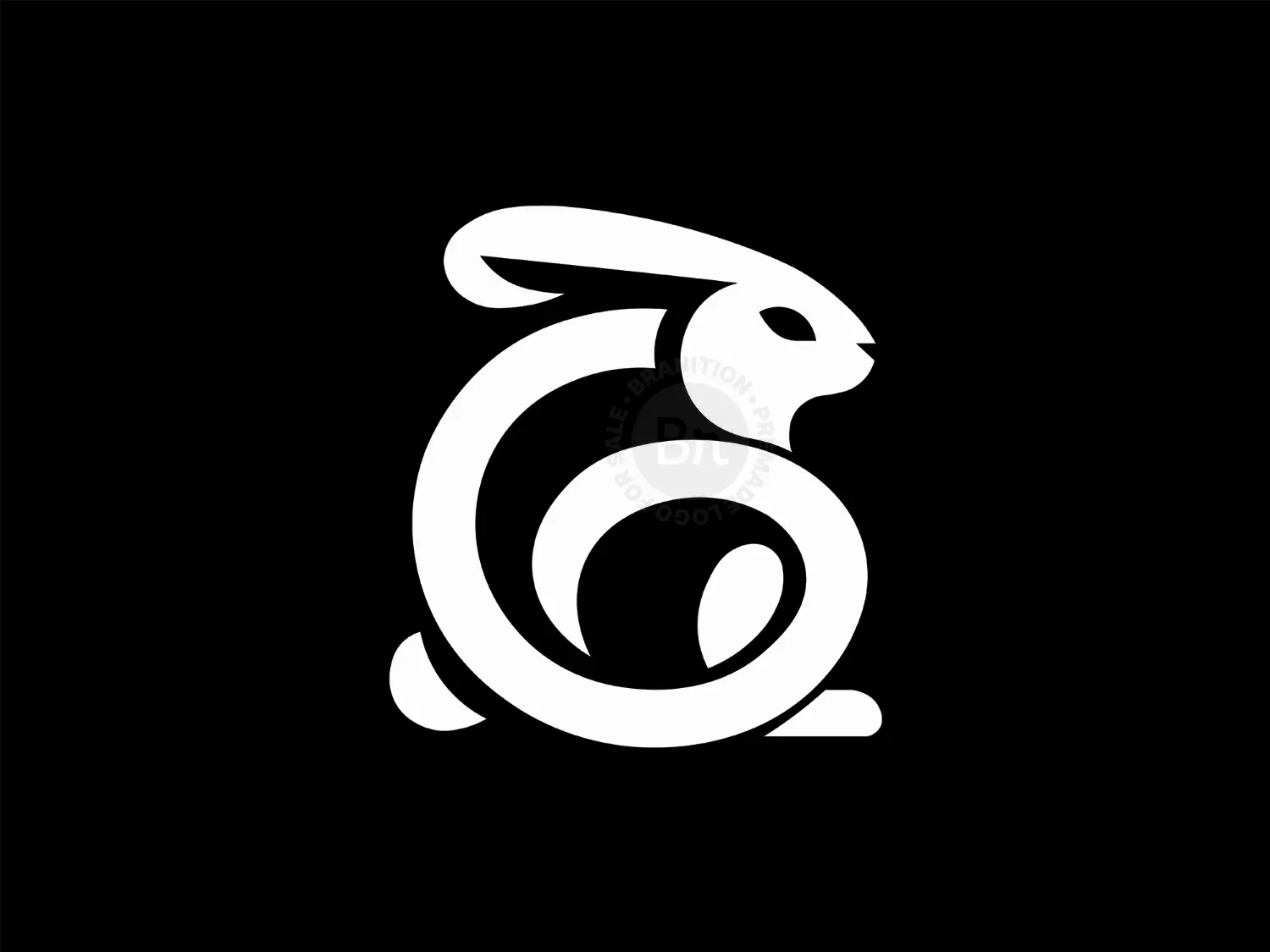 Abstract And Elegant Number 6 With Rabbit Head Logo