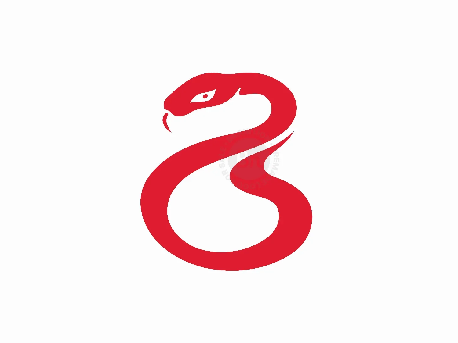 Modern And Elegant Red Snake Logo