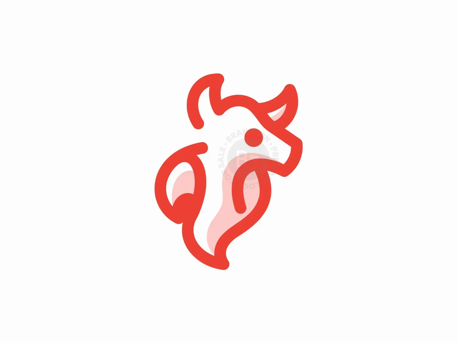 Simple Bull Fire Logo