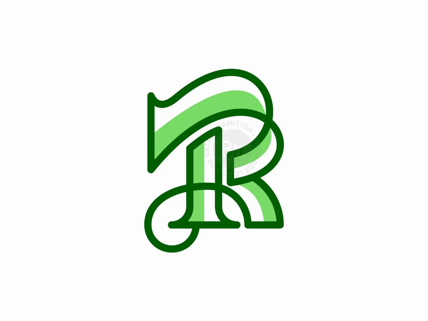 Letter R Line Logo