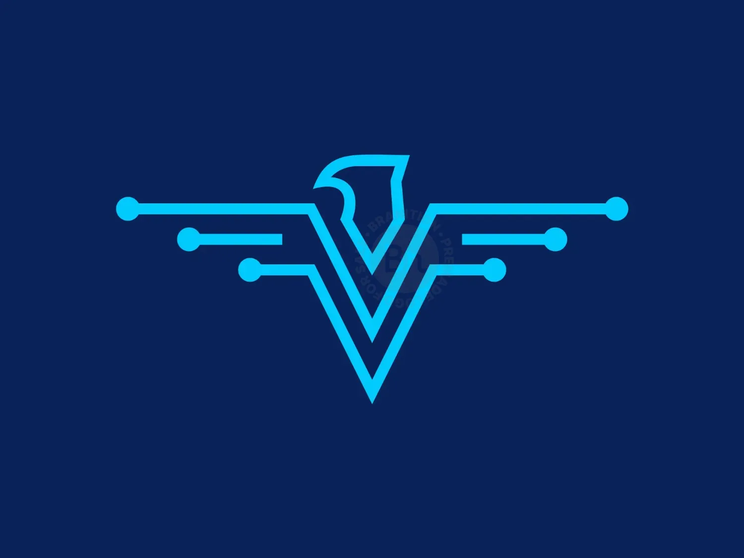 Letter V Eagle Connect Logo
