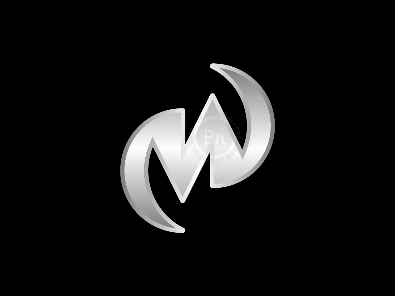Letter MW Metallic Logo