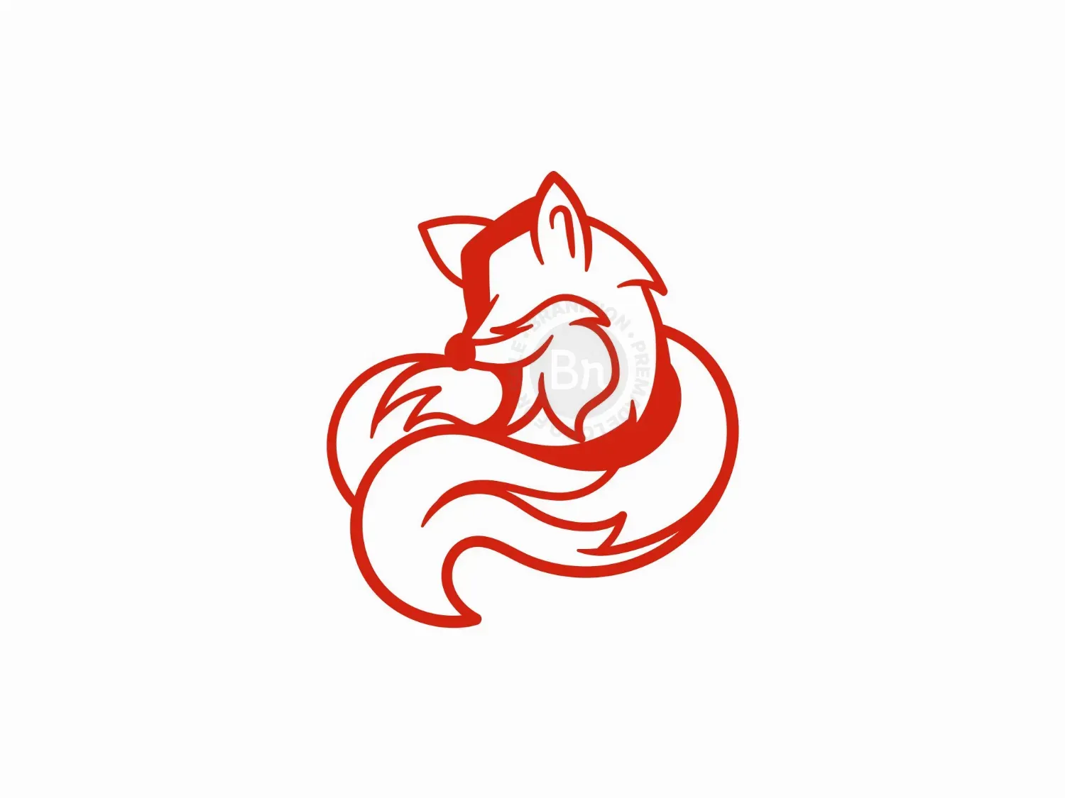 Fox Sleepy Illustration Logo