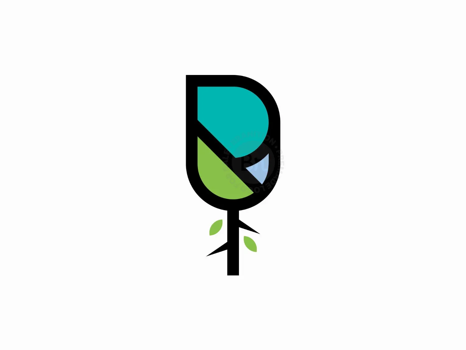 Letter R Flower Logo