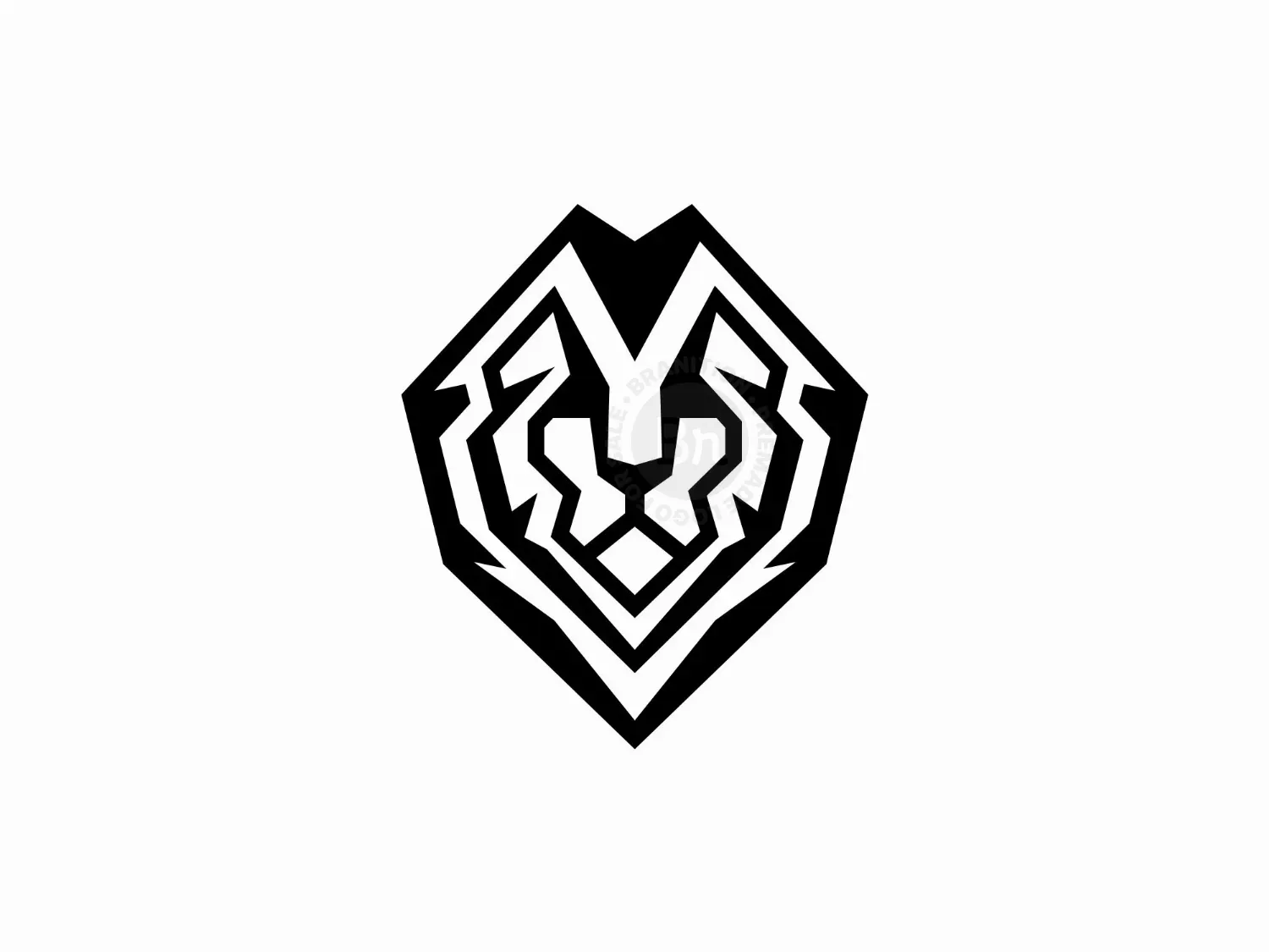 Head Lion Geometric Logo