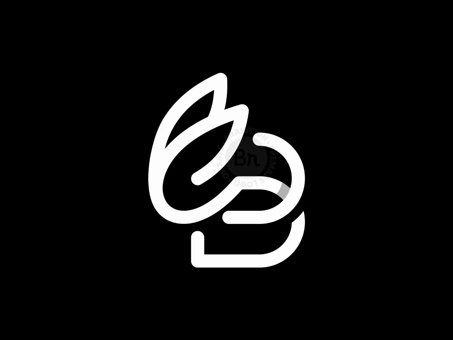 Letter B Rabbit Logo