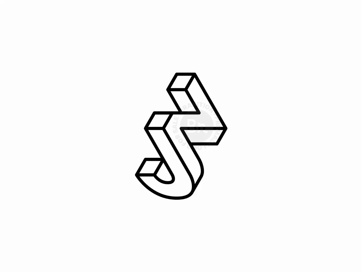 Modern Impossible Logo Of Letters J And N